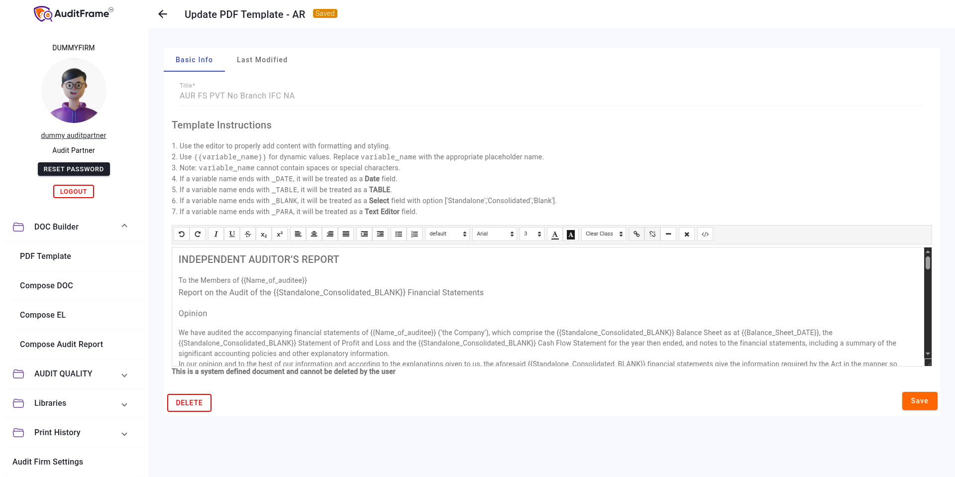PDF Template AR Editor